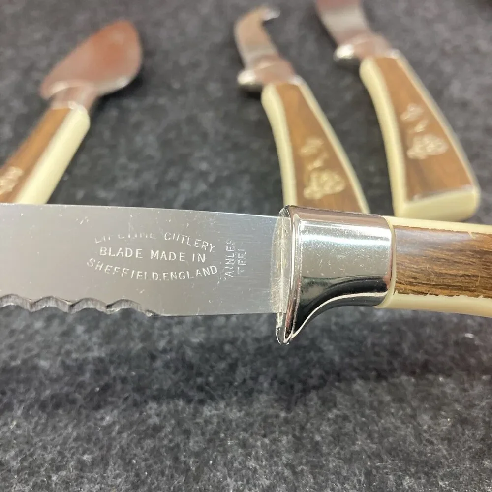 Vintage Lifetime Cutlery 7‎ Pc Set Sheffield England Stainless Steel Retro